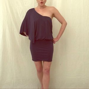 One Shoulder Blue Grey Dress